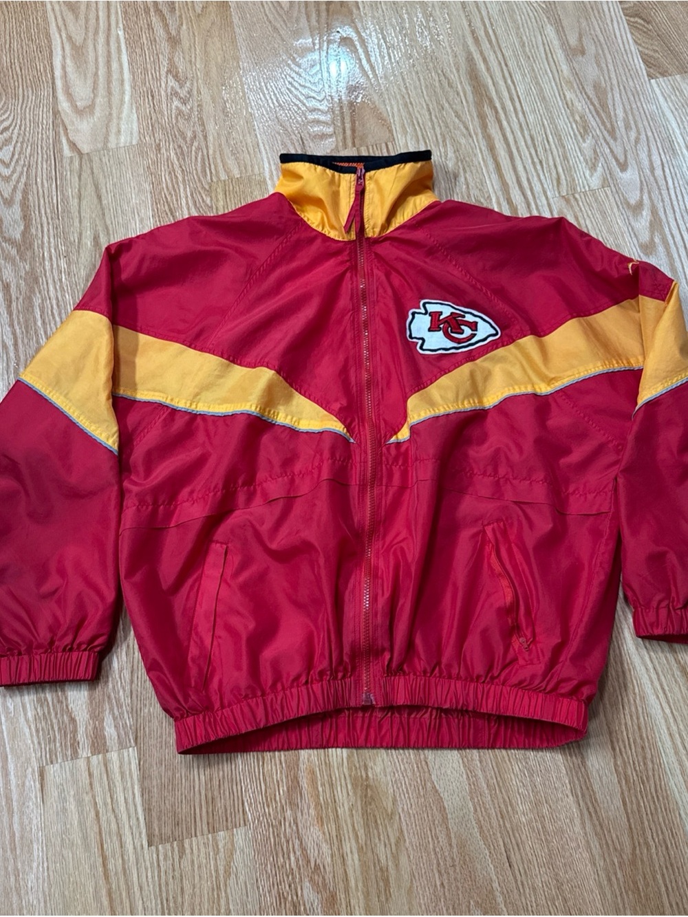 Vintage Kansas City Chiefs Jacket Fuda Silk Nylon Windbreaker mens size Large